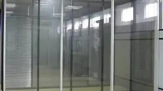 Double glass office partitions with internal blinds