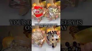 Packing a Gold-Tone Mystery Jewelry Jar 💛✨ Red Gems & Colorful Sparkle