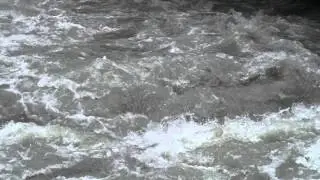 Slow motion shot of river waves