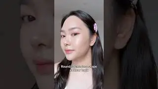Round/ square face shape contour hack #makeuptips #makeuphacks #contour #contouring #makeuptutorial