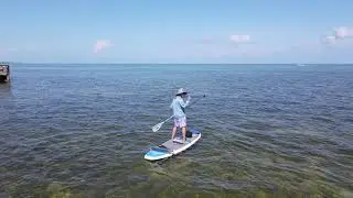 Drone following paddle board - Florida Keys