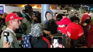 Donald Trump Freedom rally meet black lives matter in Beverly Hills