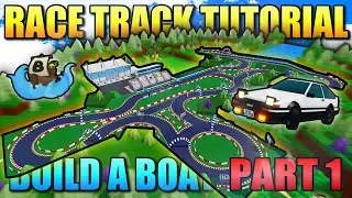 【👑BEST＆EZ】How To Make 🏁HUGE RACE TRACK🏁 in Roblox Build A Boat!! | 1x Speed Build Tutorial