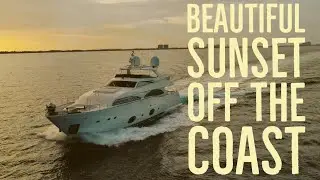 Chasing Boats With The Sun Setting (4K Drone Video)