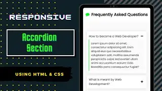 Accordion Section | Using HTML & CSS | Frequently Asked Questions (FAQ's) Section | By CODE CONVENT