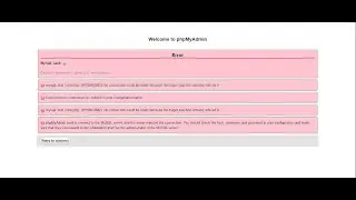 welcome to phpmyadmin page error fix, how to fix phpmyadmin page error, why show error in xampp