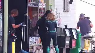Captain marvel | leaked clips from The set Brie Larson and young nick fury HD