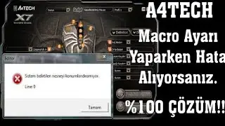 A4TECH MACRO SETTING ERROR SOLUTION, [The System Cannot Position the Specified Object.] Line:0 Error