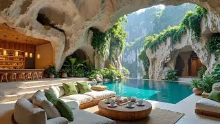 Serene Jazz in a Lush Cave Retreat 🌿 Soft Jazz & Morning Birds for Relaxing and Refreshing