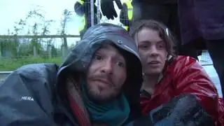 Fracking site shut down by activists in torrential rain