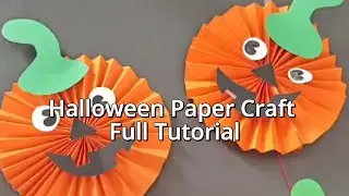 How to make Halloween Paper Pumpkin Craft Tutorial #papercraftiq #halloween