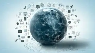Global internet network connecting data and technology icons