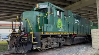 RVSC 5275 GP38-2 leading Harlingen Hauler manifest in Mercedes, TX to Harlingen, TX | 2 clips |