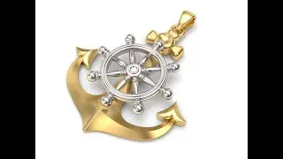 Gold Anchor Pendant - Jay$ CAD Design