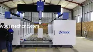 Milling 5 axis cnc router machine installation and training records, foam craving testing---ARTECH