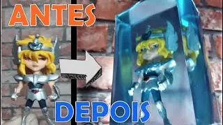 CONGELEI O HYOGA NO ESQUIFE! (INCRUSTAÇÃO EM RESINA) SAINT SEIYA - CAVALEIROS DO ZODÍACO