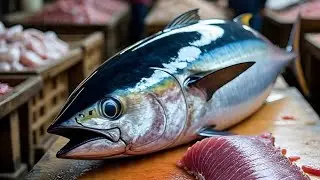 Everyday of My Life ❗🔥 Exploring Sorong Fish Market live broadcast of yellowfin tuna cutting