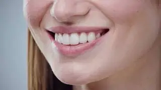 Natural Lips and Teeth Ultra Closeup