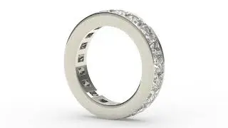 Eternity Ring with Channel Set Princess Cut Diamonds - Princess Cut Diamond Eternity Ring
