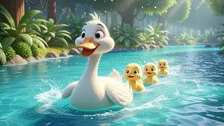 The baby swan was lost from its family due to a storm and returned to its real family 