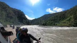 Driving along the Tamkoshi River towards Ramechhap Airport