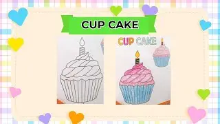 Color In Cup Cake | Draw Cup Cake | Kids Coloring Channel | Baby Drawing Channel