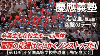 慶應義塾  若き血 (得点曲)「慶應の応援はとにかくノンストップだ！」高校野球応援 2023夏【第105回全国高等学校野球選手権記念大会】【高音質】