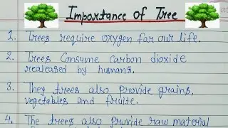 10 Lines on Importance of Trees in English//Essay on Importance of Trees in English_Samridhi classes