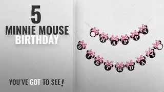 Top 10 Minnie Mouse Birthday [2018]: Happy Birthday Banner, Minnie Mouse Style Party Decorations,