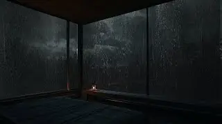 Instant Insomnia Relief | Dark Cozy Bedroom Heavy Rain Sounds (No Thunder)