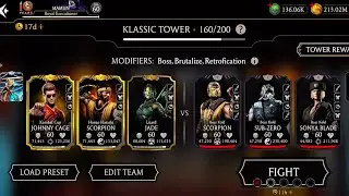 KLASSIC TOWER FATAL 160 BOSS BATTLE GAMEPLAY + REWARD MK MOBILE