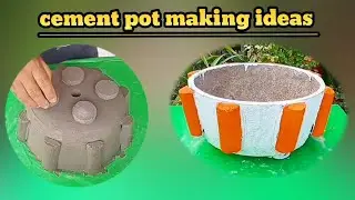 380 | how to make decorative cement pot | creative ideas of cement