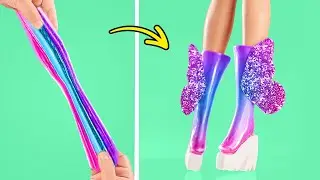 CHAUSSURES DIY POUR BARBIE 👠💖 MAGNIFIQUES CR&Eacute;ATIONS ET ASTUCES POUR POUP&Eacute;ES