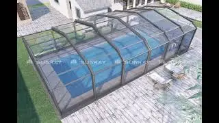 electric insulated aluminum glass enclosures swimming pool cover