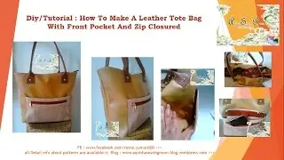 DIY Sewing leather bag tutorial, Everyday bag with zip and front pocket ( cara mmbuat tas)