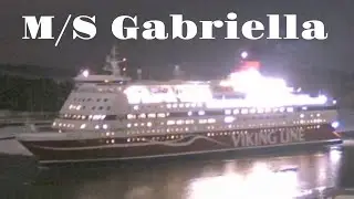 Viking line M/S Gabriella arriving to Turku at night