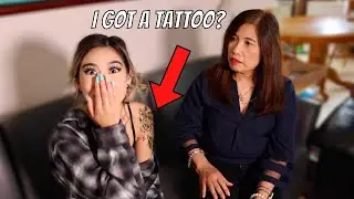 mom reacts to my NEW TATTOO