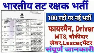 Coast Guard Driver/Fireman/MTS/मजदूर 100 पद Bharti 2021/Driver Recruitment 2021/तट रक्षक भर्ती