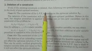 Structural changes due to addition and deletion of a constraint in Post-Optimality || in Telugu ||