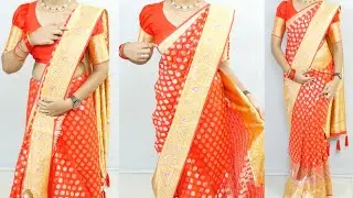 Challenge accepted saree drape for a beautiful chubby model | Beginners saree draping tutorial