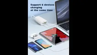 LDNIO A6573C 65W Desktop Charger USB Charging Station 6 Ports Multifunction Chargers PD QC3.0 Power