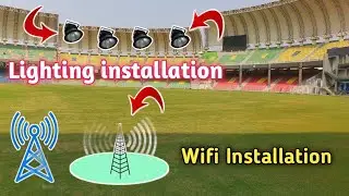 Lighting Installation and Wifi Installation || Arbab niaz cricket stadium Peshawar latest update