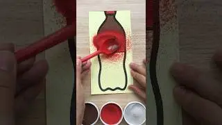 Relaxing with sand painting a coke bottle, easy painting, sand art (Chim Xinh channel)