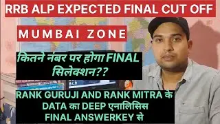 RRB ALP MUMBAI ZONE EXPECTED FINAL CUT OFF 2024 | RRB ALP FINAL CUT OFF 2024 |