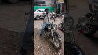 Neatly modified RE classic 350 with ape hangers handlebar  #modified #royalenfield #classic350 #re