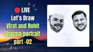 Virat Kohli Face Shading LIVE | Virat & Rohit Portrait Series | Pencil Art Part 2