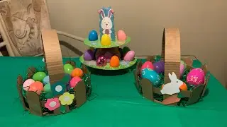 Como hacer estas canastas o cestas para pascua facil paso paso ( DIY easter basket🧺 🐰