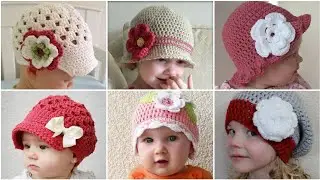 Super attractive crochet baby hats 👒 // sunhats, cowboy hats, bonnet hats