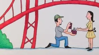 Save-The-Date Cartoon Flipbook Wedding Invitiation  (animation)