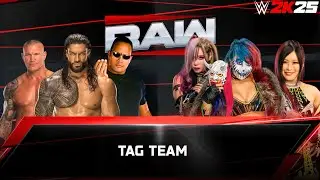 Roman Reigns, Randy Orton & The Rock vs Asuka, Kairi Sane & Iyo Sky | WWE 2K25 4K DREAM MATCH